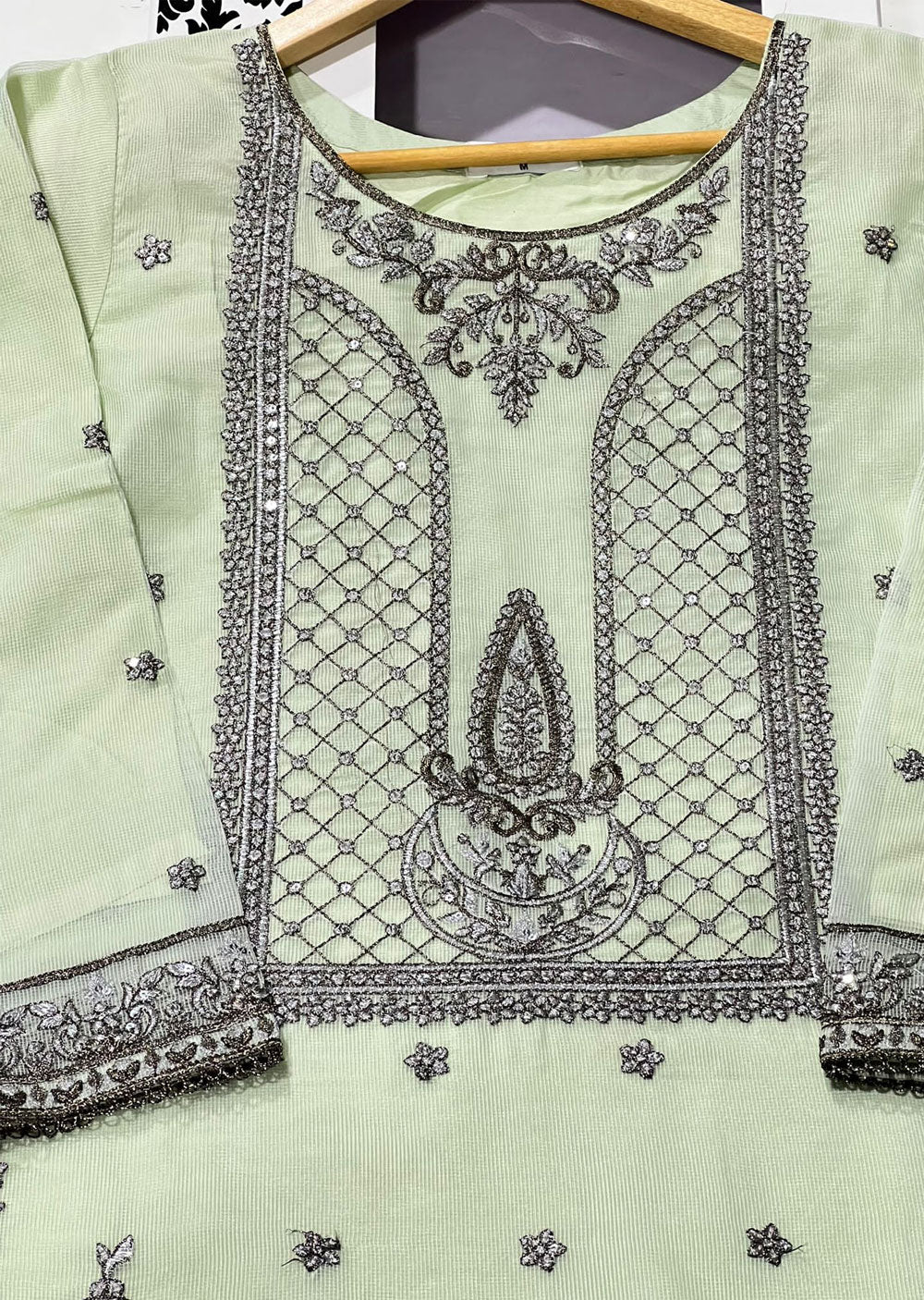 KLD325 / KLD 1030 Nifa - Mint Readymade Cotton net suit - Memsaab Online