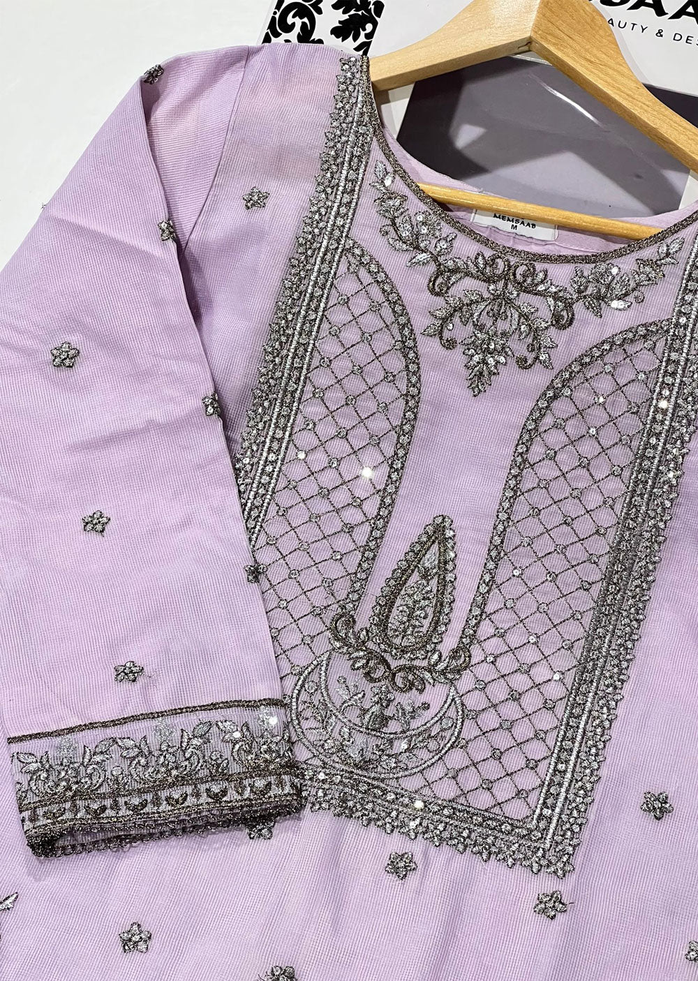 KLD325 / KLD 1030 Nifa - Lilac Readymade Cotton net suit - Memsaab Online