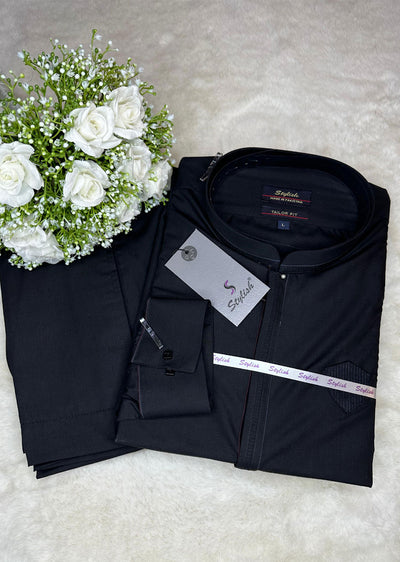 TF-1089 Black Readymade Mens Trouser Suit - Memsaab Online