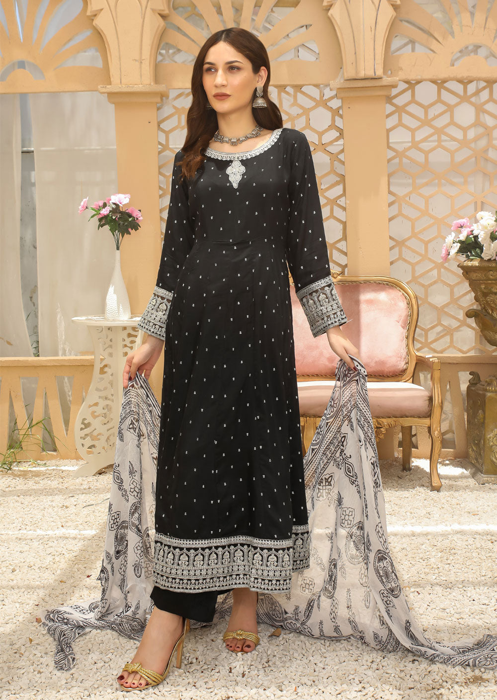 KLD208 Deep Night - Black Readymade Linen Dress Memsaab KLD208 Deep Night - Black Readymade Linen Dress Memsaab