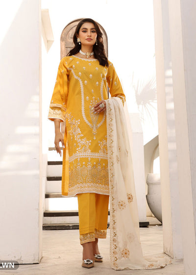 1960 Readymade Yellow Embroidered Lawn Suit - Memsaab Online