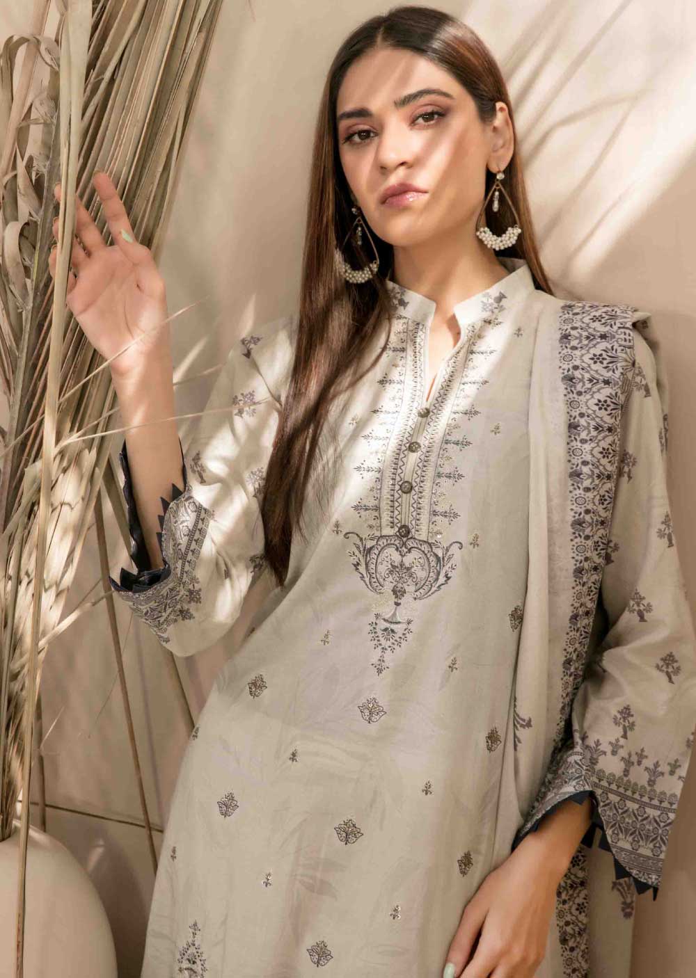 D-2036-R - Readymade - Faria Embroidered Lawn by Tawakkal 2024 - Memsaab Online