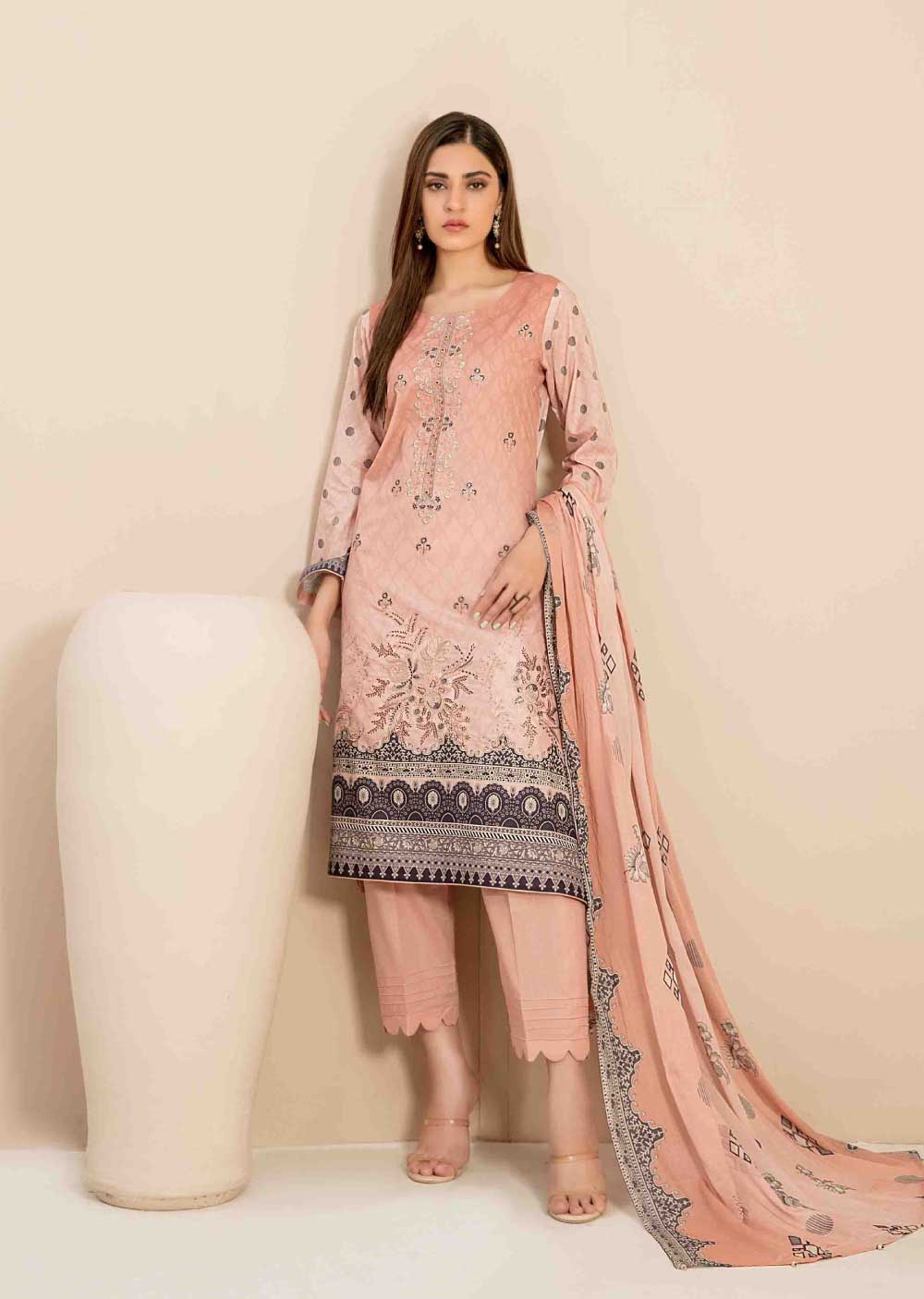 Nayeli by Tawakkal Fabrics Embroidered Lawn Unstitched 3 Piece Suit - D-2243 - TF25NAYL - Pink - Summer Collection main image 0
