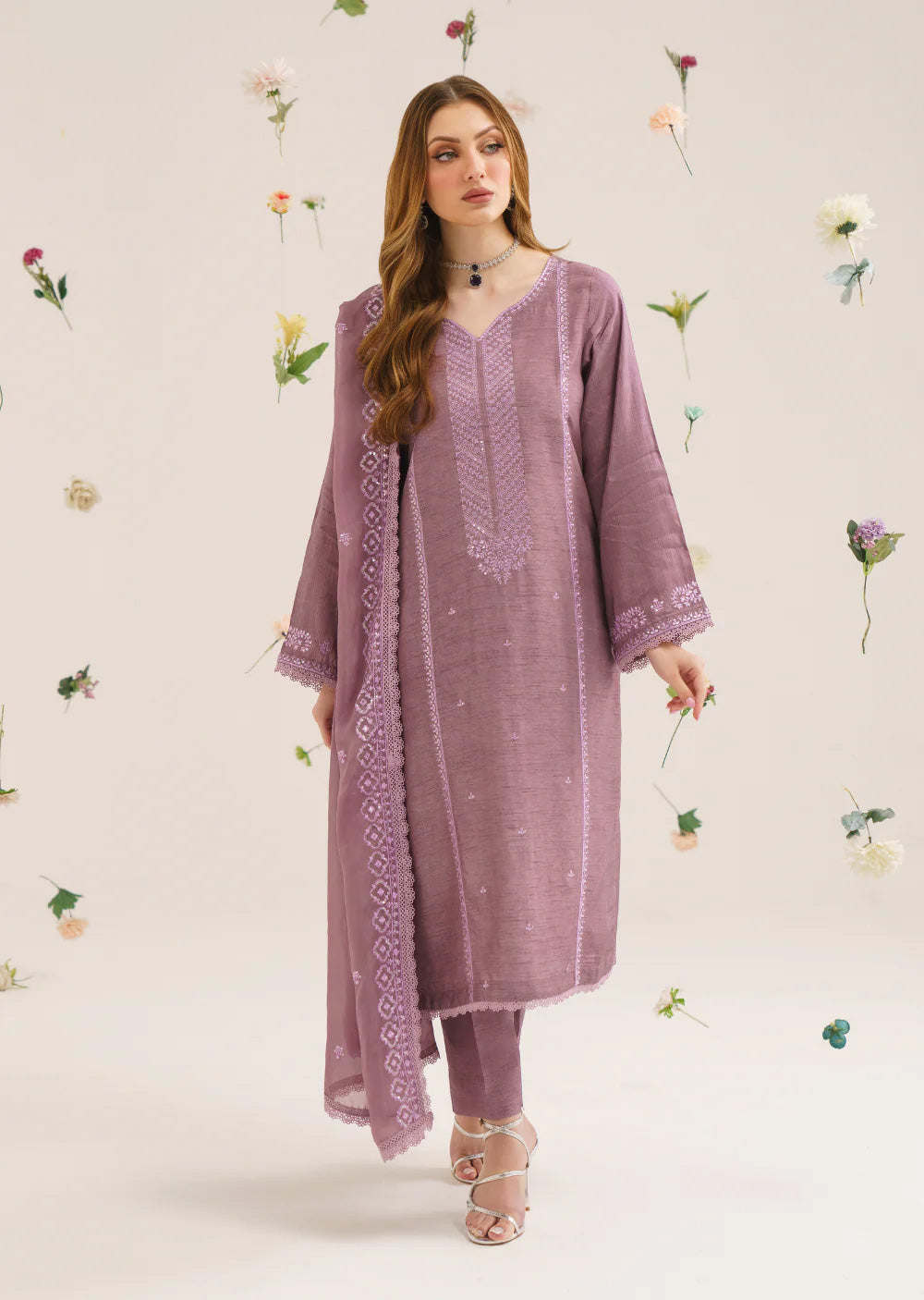 Garnet Glow Cotton Suit Set