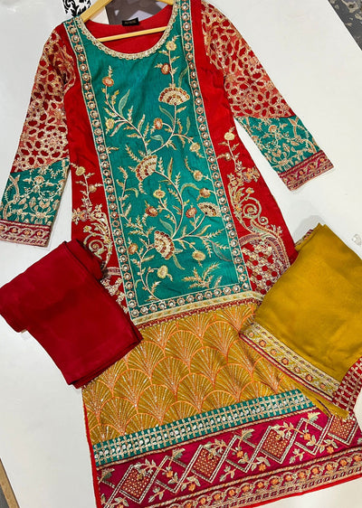 ST-026 Readymade Raw Silk Outfit - Memsaab Online