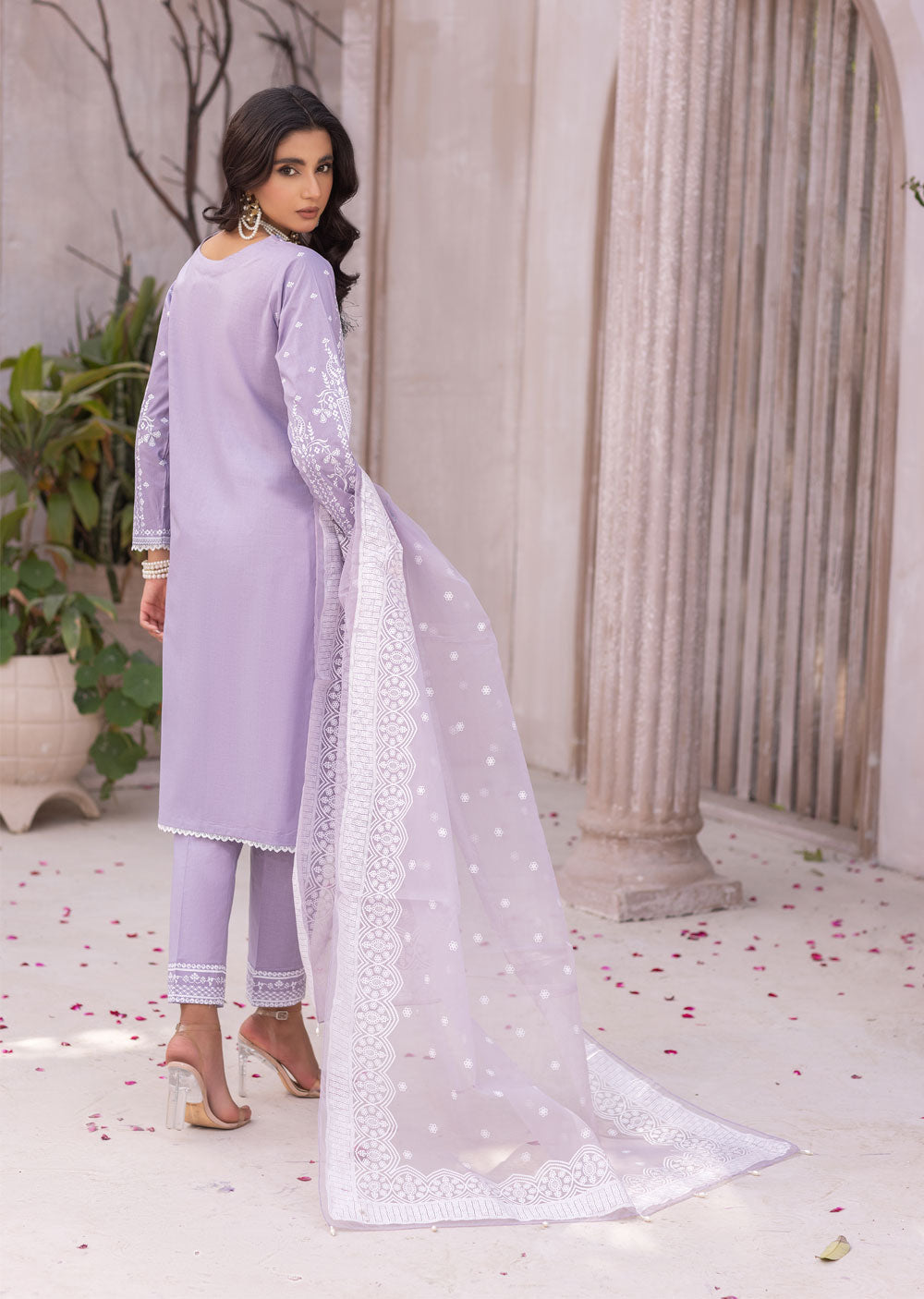 MDM-68 - Readymade - Embroidered Cotton Suit - Memsaab Online
