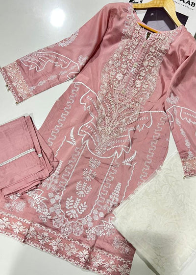 HSS-68 Pink Readymade Cotton Suit - Memsaab Online