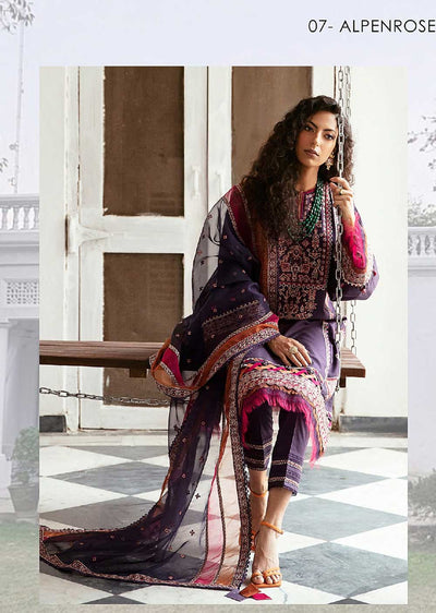 IRA-R-07 - Alpenrose - Unstitched - Iris Embroidered Lawn Eid Collection 2023 - Memsaab Online