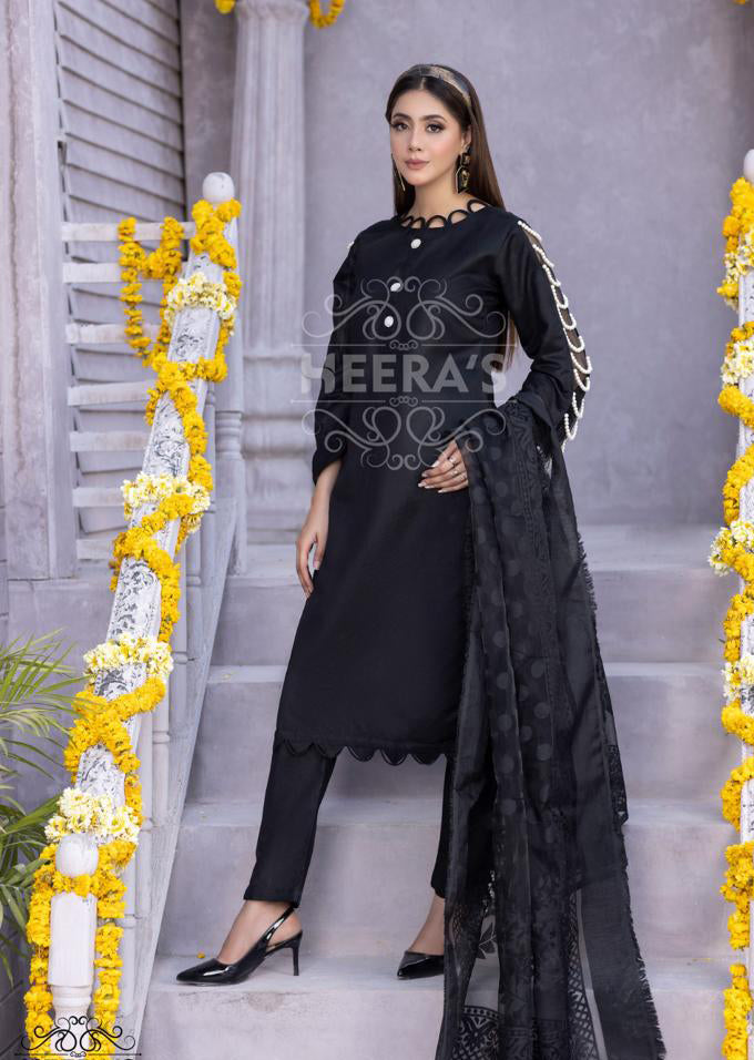 HSS 40 Readymade Black Lawn Suit