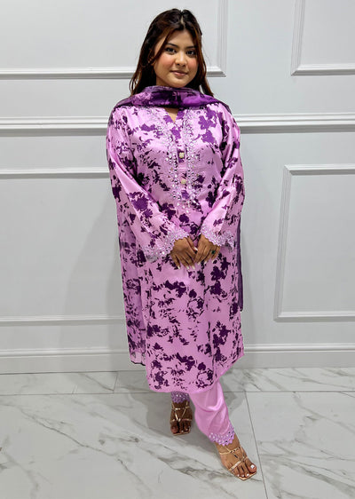 RGZ3002 Readymade Pink Hania Silk Outfit - Memsaab Online