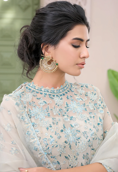 GRACE - Readymade Embroidered Chiffon Suit - Memsaab Online