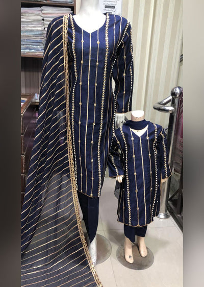 BP1205 Navy Mummy & Me Linen Suit - Memsaab Online