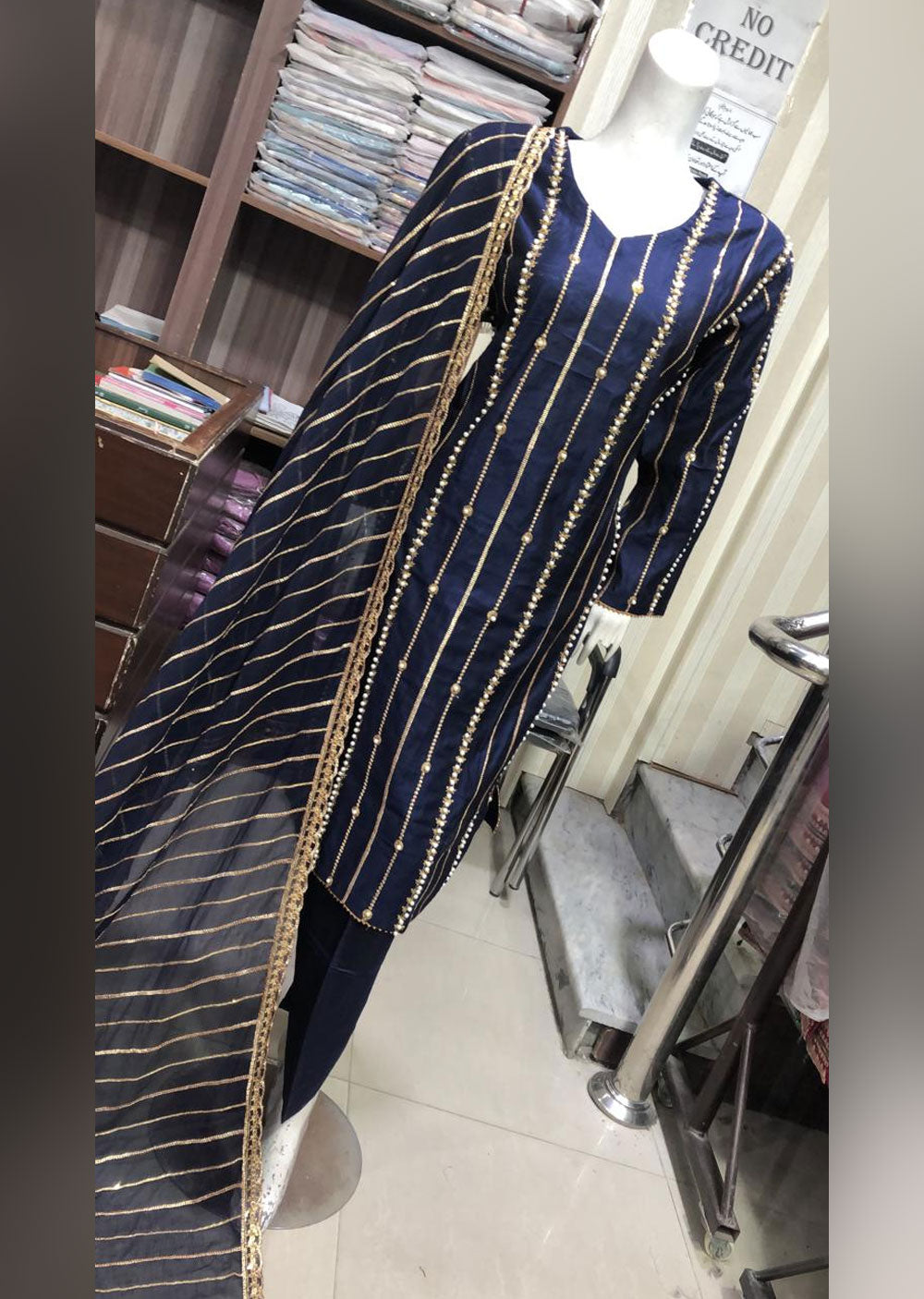 BP1205 Navy Mummy & Me Linen Suit - Memsaab Online
