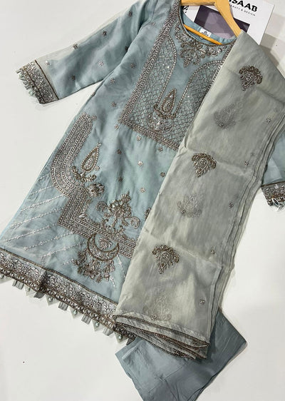 KLD325 / KLD 1030 Nifa - Grey Readymade Cotton net suit - Memsaab Online