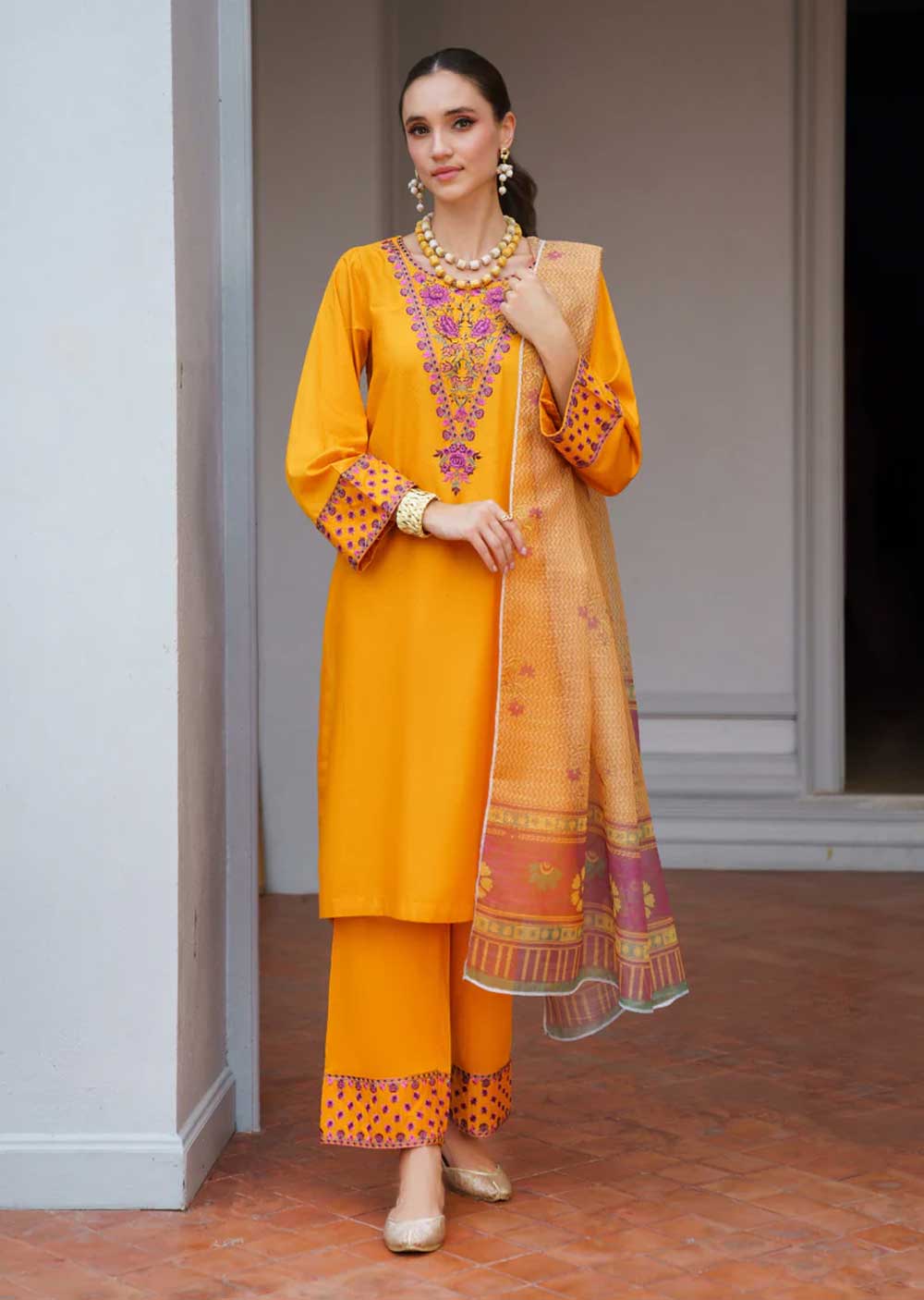 Ayat Pret Embroidered Cotton Silk 3 Piece Suit Kasni