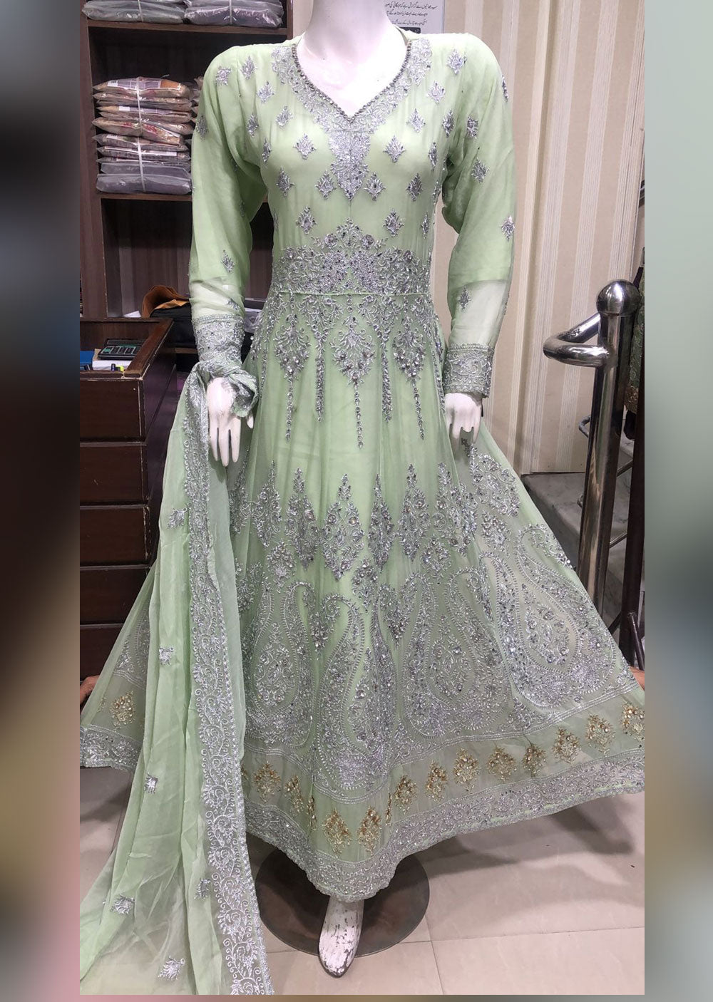 SHAZ6560 Mint Readymade Mother & Daughter Dress - Memsaab Online