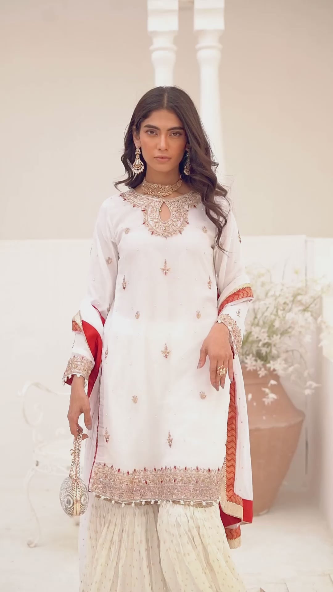 SRB904 Zubaan White Ghararah Outfit by Sehrish B