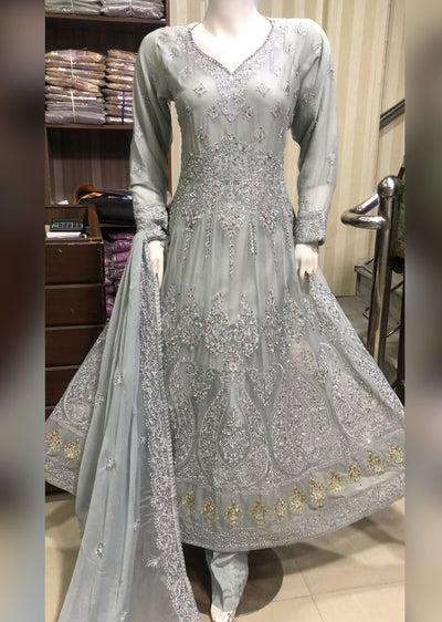 SHAZ6560 Grey Readymade Mother & Daughter Dress - Memsaab Online