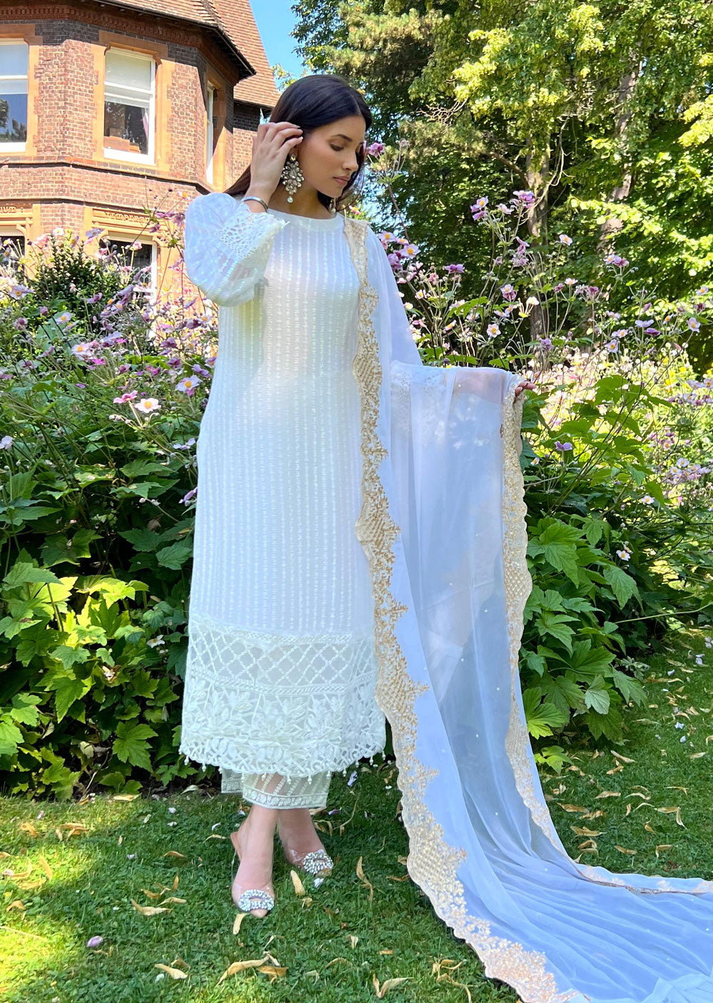 UMR901 Rixos - White Memsaab Formal Chiffon Suit