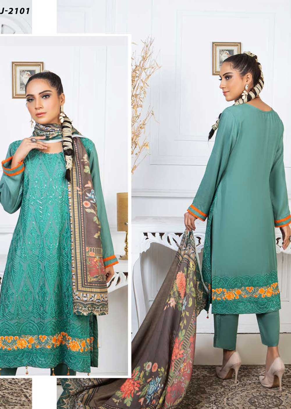 KDJ-2101 - Readymade - Khadijah Vol 21 Designer Suit by Nasir's - Memsaab Online