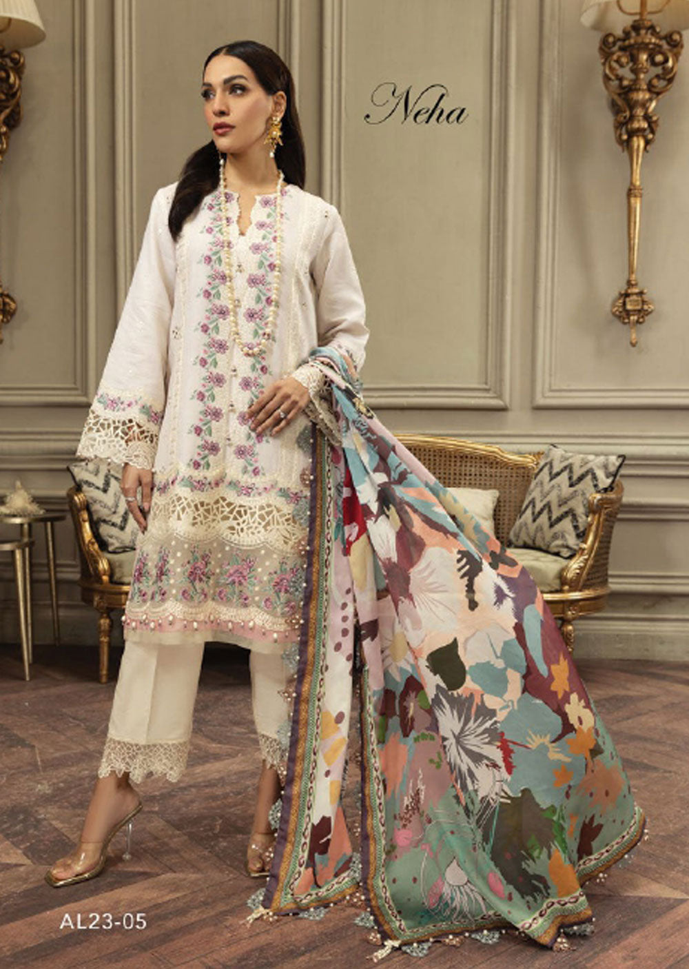 ANK-05 - Unstitched - Anaya Luxury Festive Collection by Kiran Chaudhry 2023 - Memsaab Online