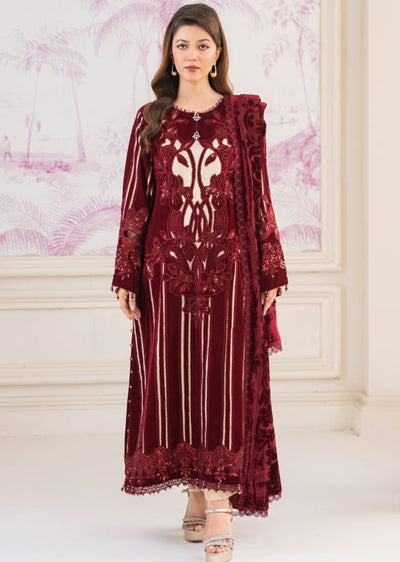 ALYZ-09 - Maroon - Readymade Winter Suit by Ally's 2025 - Memsaab Online