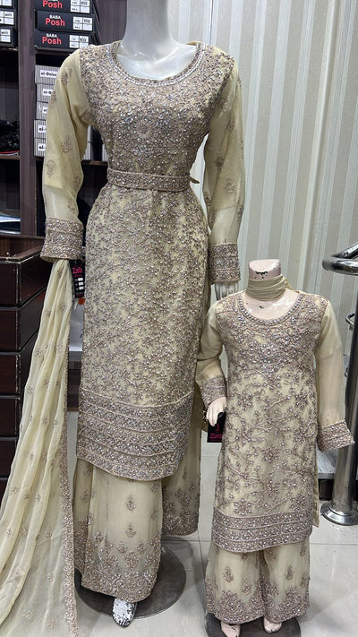 SHAZ9009 Chiffon Ghotta Work Suit - Memsaab Online