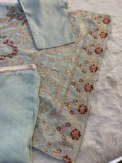 HK198 Dhirar - Readymade Linen Suit - Memsaab Online