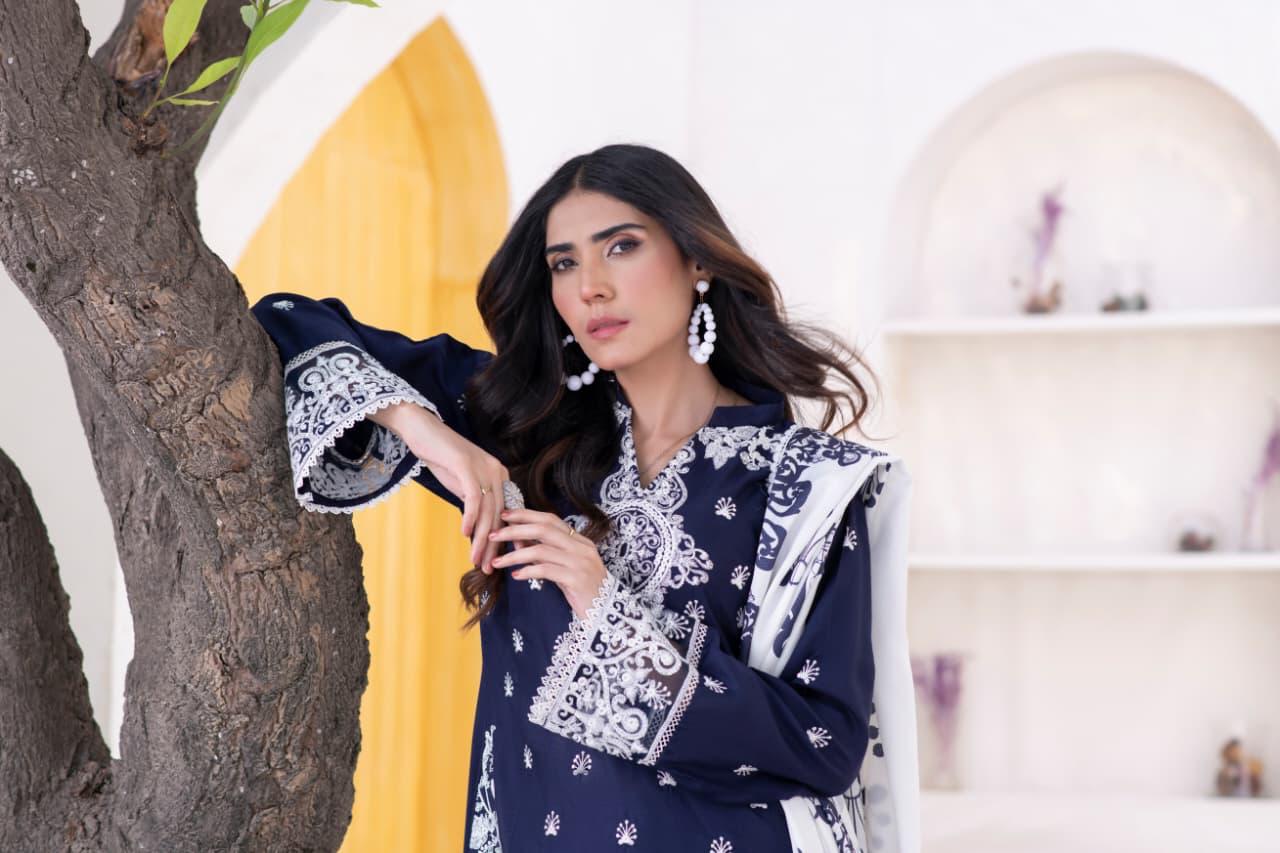 HRM15 - Readymade Memsaab Formal LINEN Suit 2025 - Memsaab Online