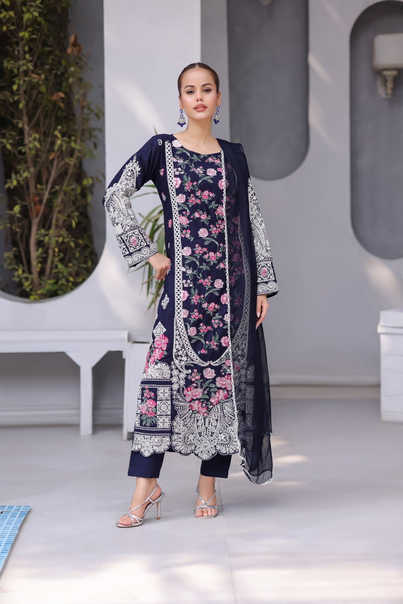 HK330 - Readymade Linen Outfit Outfit 2025 - Memsaab Online
