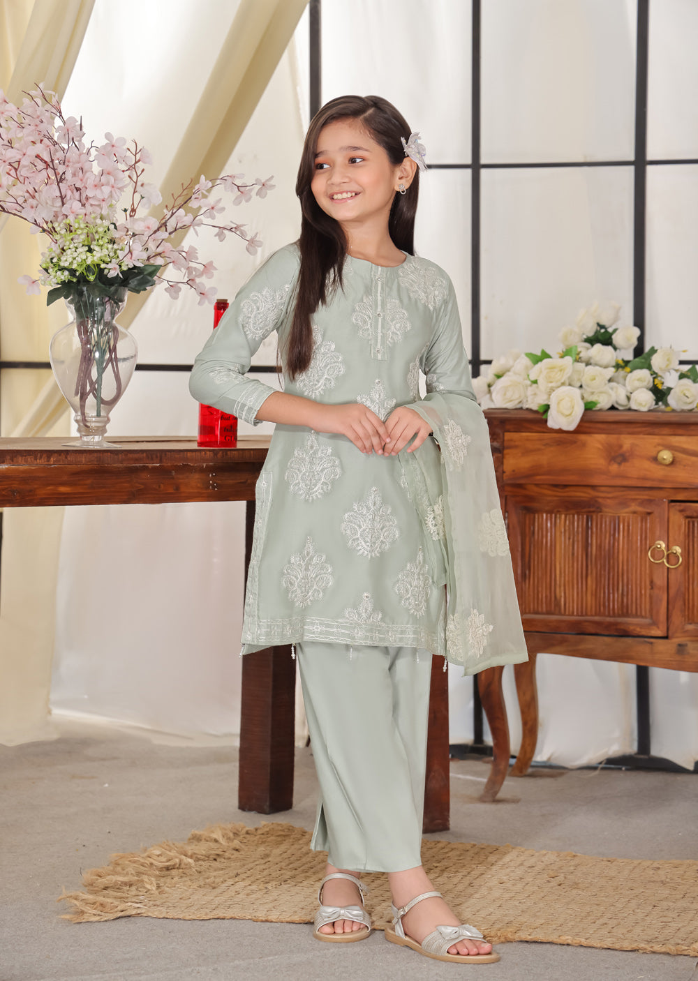 HK255 Dilreva - Mint Mummy n Me Outfit - Memsaab Online