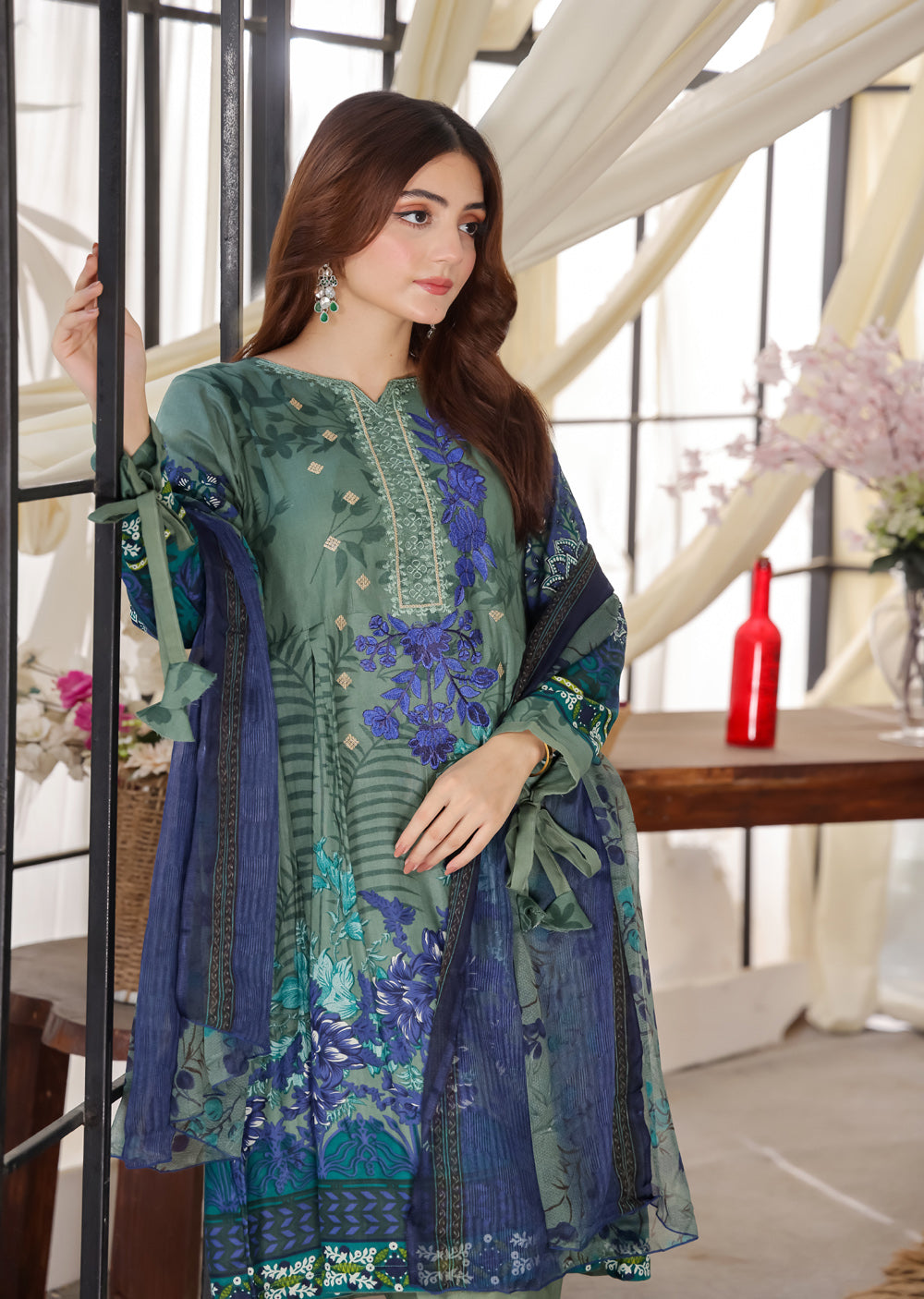 AMT47002C1 - Readymade Lawn Suit - Memsaab Online