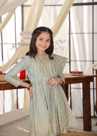 HK245 Gavinchi -Mint Readymade Mother & Daughter Dress - Memsaab Online