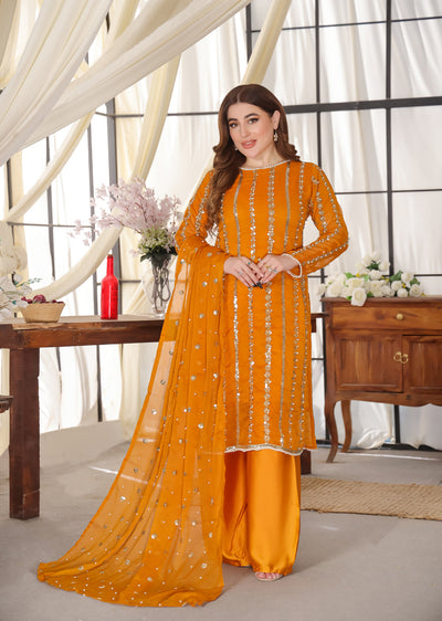 HK260 Zilla - Orange Readymade Mummy n Me Outfit - Memsaab Online