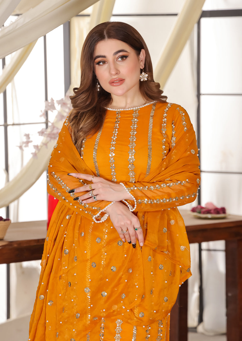 HK260 Zilla - Orange Readymade Mummy n Me Outfit - Memsaab Online