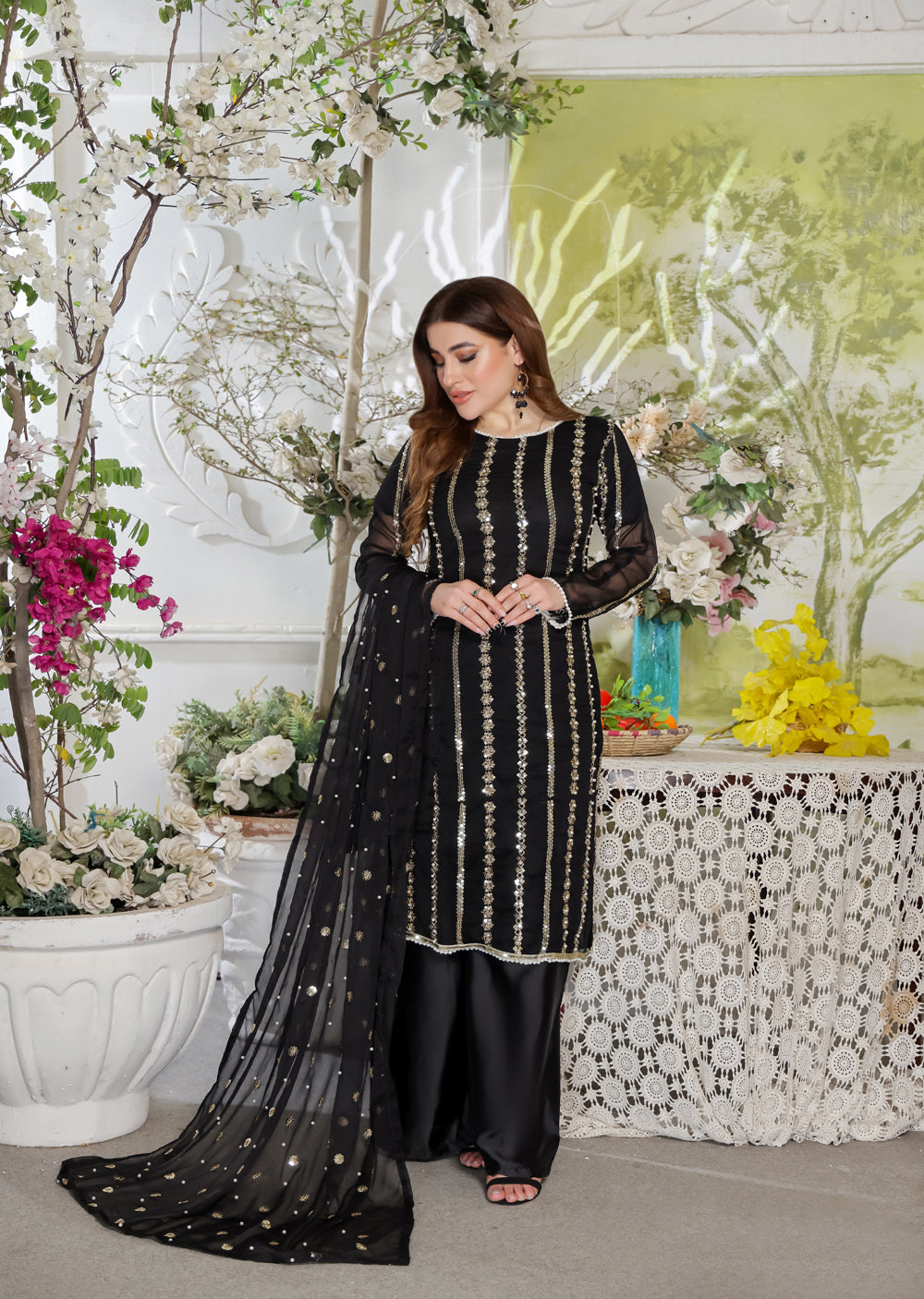 HK260 Zilla - Black Readymade Mummy n Me Outfit - Memsaab Online