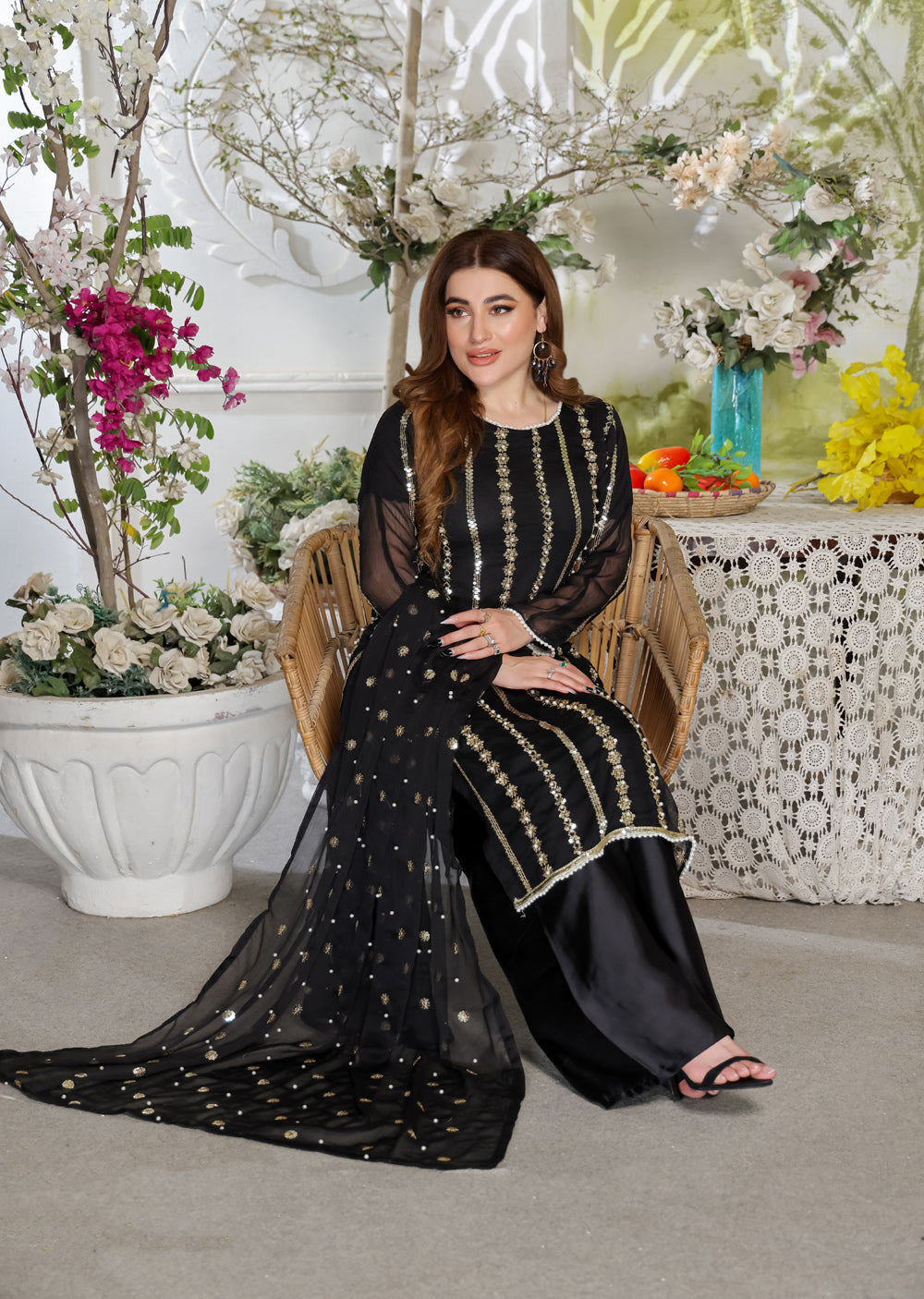 HK260 Zilla - Black Readymade Mummy n Me Outfit - Memsaab Online