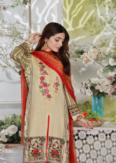 AMT47001C1 - Readymade Lawn Suit - Memsaab Online