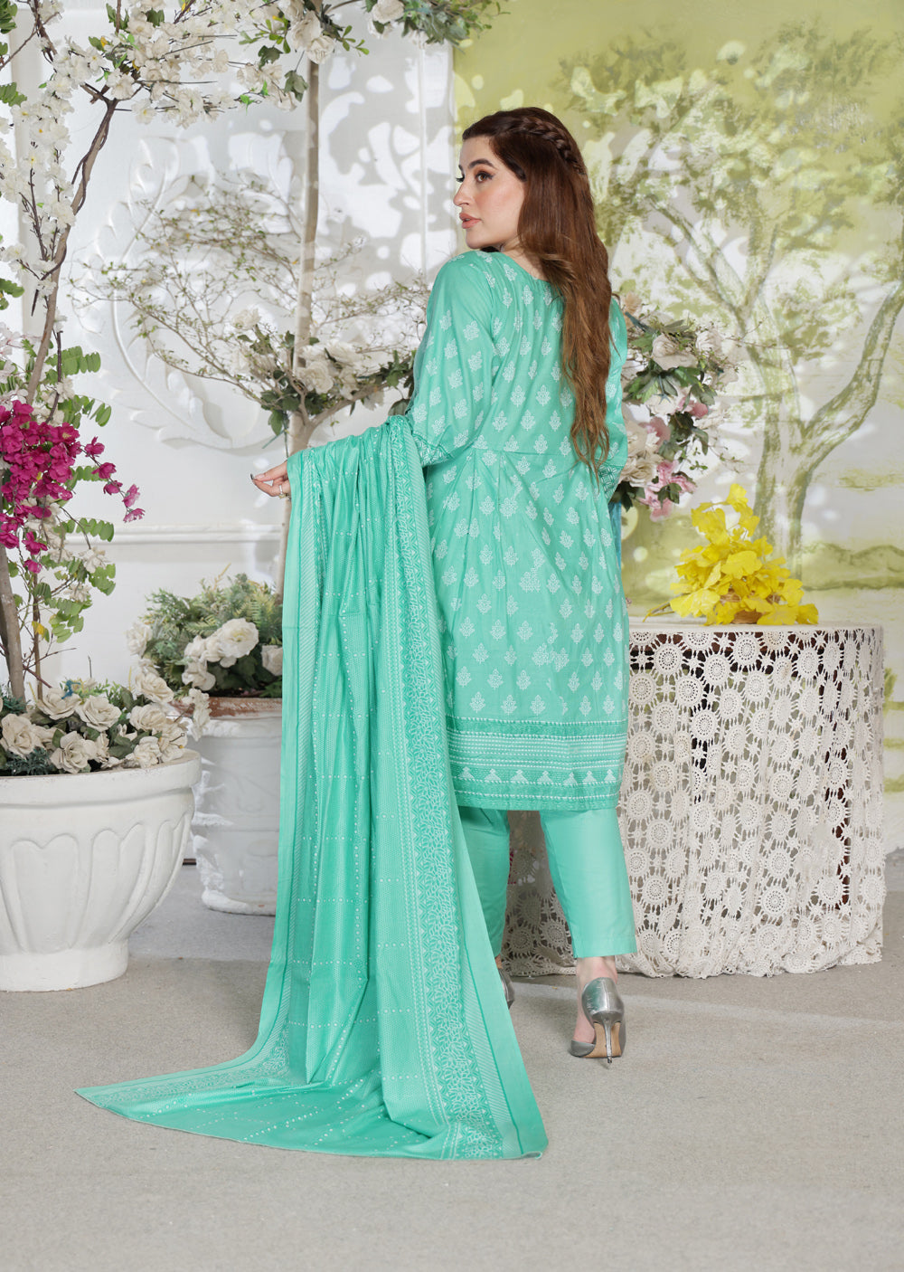 AMT470010 - Readymade Lawn Suit - Memsaab Online