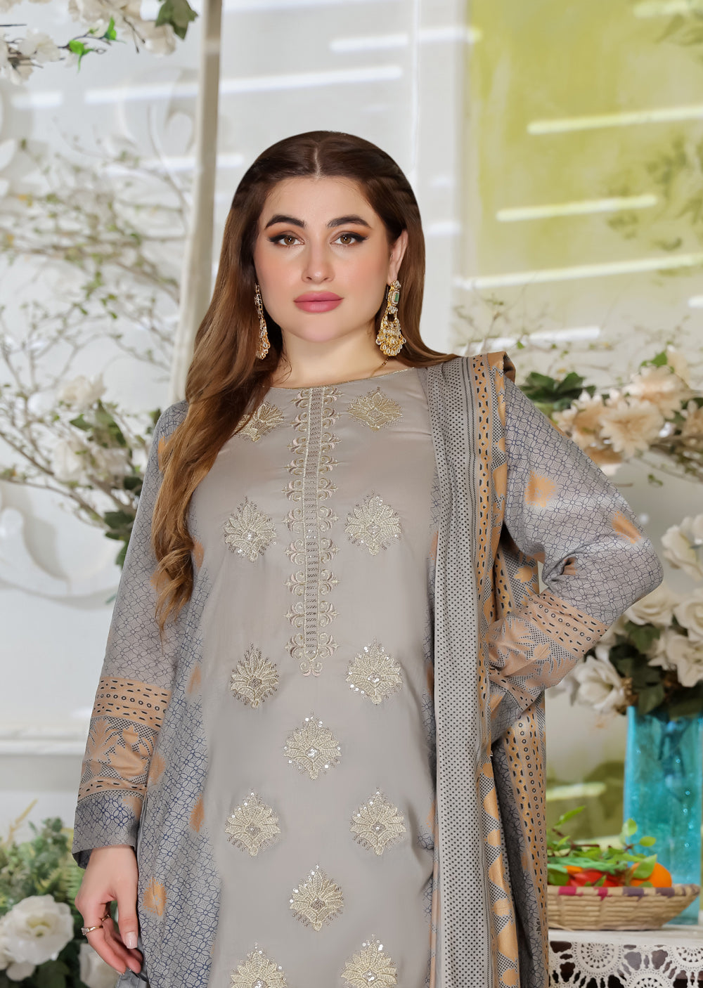 AMT47009 - Readymade Lawn Suit - Memsaab Online