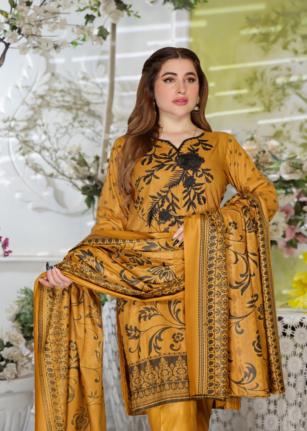 AMT470012 - Readymade Lawn Suit - Memsaab Online