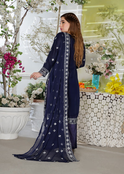 SLM605 Annie - Readymade Navy Chiffon Outfit - Memsaab Online