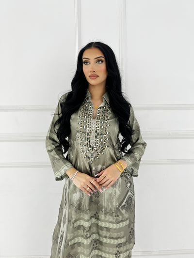 SMR3104- Readymade Silk 2 Piece Suit - Memsaab Online