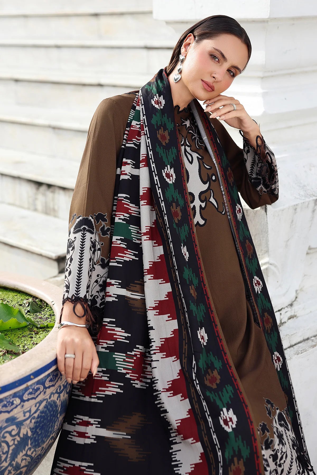 ANW6-02 CHARIZMA 3-PC Unstitched Embroidered Linen Collection 2025 - Memsaab Online