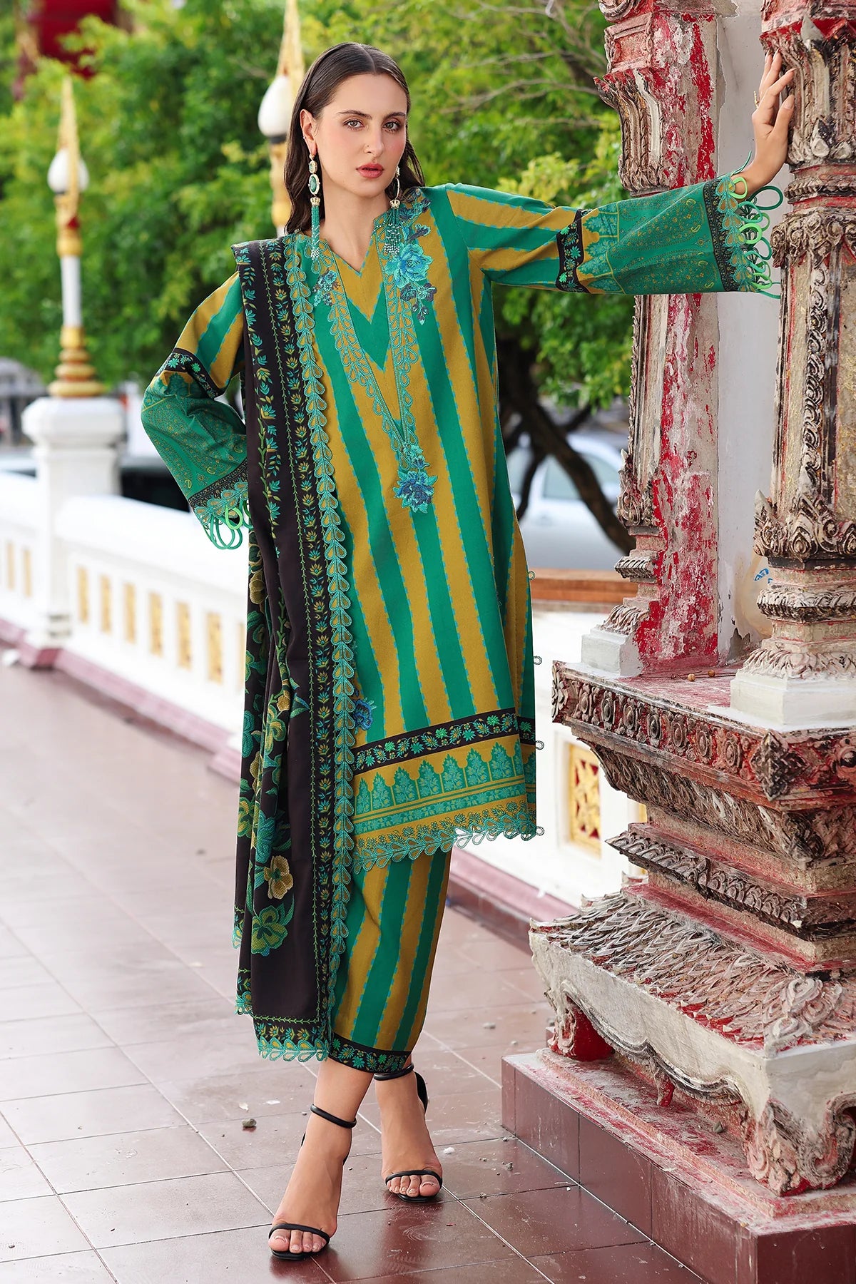 ANW6-03 CHARIZMA 3-PC Unstitched Embroidered Linen Collection 2025 - Memsaab Online