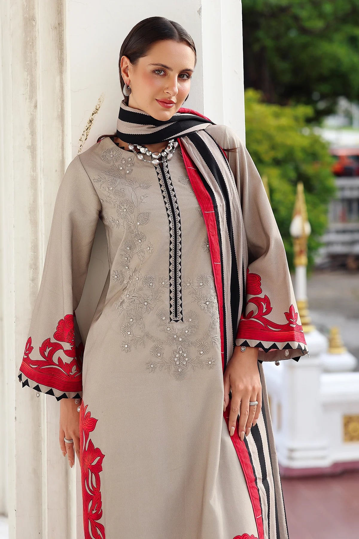 ANW6-08 CHARIZMA 3-PC Unstitched Embroidered Linen Collection 2025 - Memsaab Online