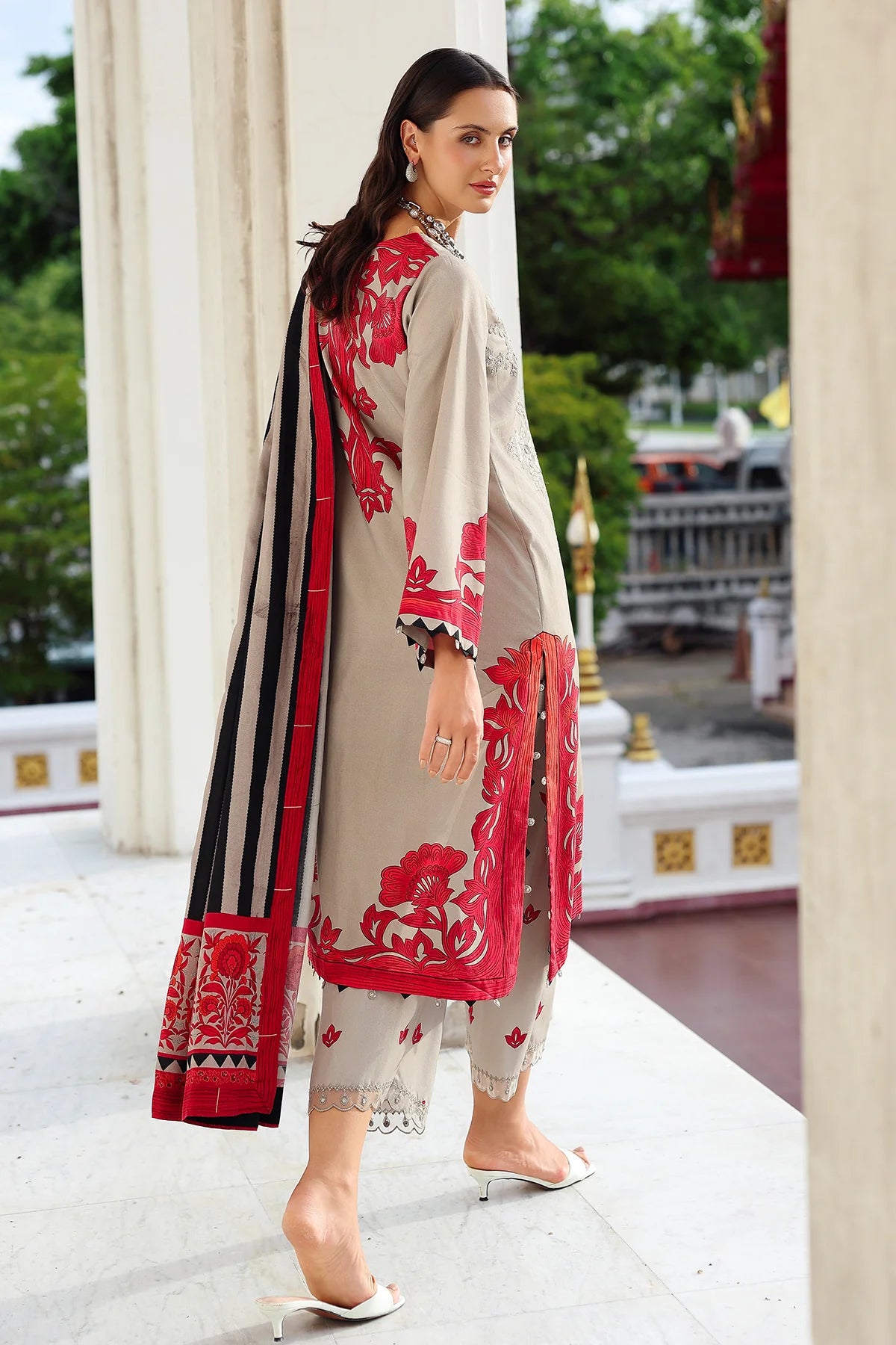 ANW6-08 CHARIZMA 3-PC Unstitched Embroidered Linen Collection 2025 - Memsaab Online