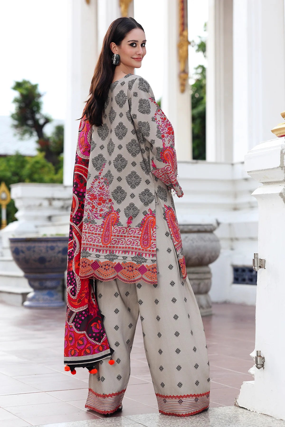 ANW6-01 CHARIZMA 3-PC Unstitched Embroidered Linen Collection 2025 - Memsaab Online