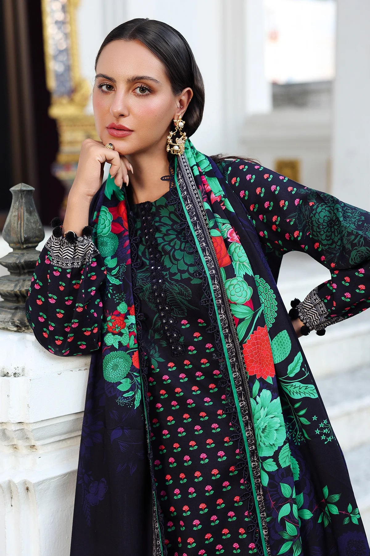 ANW6-07 CHARIZMA 3-PC Unstitched Embroidered Linen Collection 2025 - Memsaab Online
