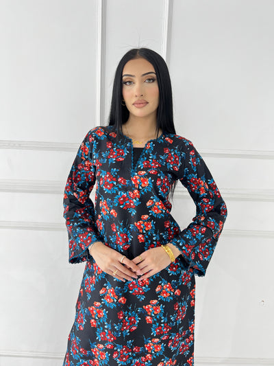 BUT-117- Black- S.Prints Printed Lawn Co-ords - Memsaab Online